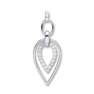 9ct White Gold 0.25ct Diamond Drop Pendant for Women-0