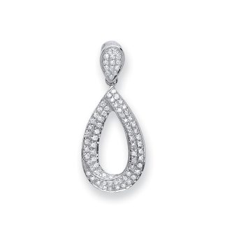 9ct White Gold 0.20ct Pear Shaped Diamond Drop Pendant-0