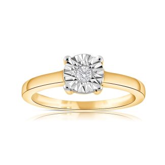 9ct Yellow Gold Gorgeous 0.05ct Diamond Solitaire Engagement Ring-17270