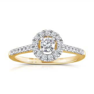 0.37ct Diamond Set on 18ct Yellow Gold Fancy Engagement Ring-17238