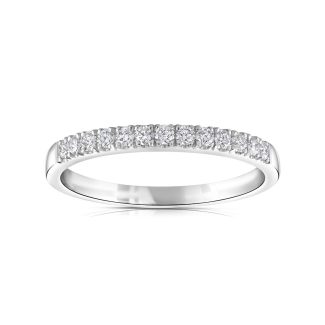 Elegant Platinum 0.20ct G/H-Si Half Eternity Diamond Ring-17176
