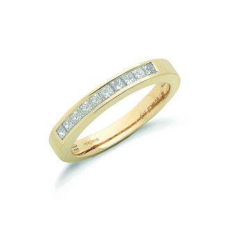 18ct Yellow Gold Princess Cut 0.50ctw Diamond Eternity Ring-0