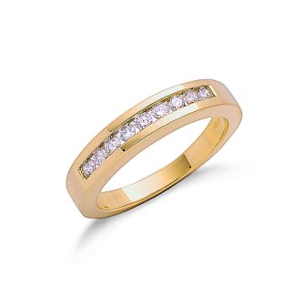 9ct Yellow Gold 0.35ct Diamond Half Eternity Ring G/H Si-0