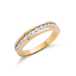 9ct Yellow Gold Briliant Cut 0.50ct Diamond Half Eternity Ring-0