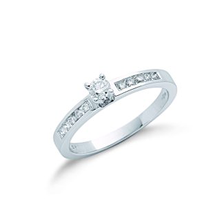 9ct White Gold with 0.30ct Diamond Engagement Ring-0