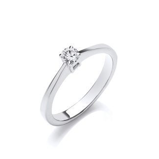 9ct White Gold Gorgeous 0.15ct Diamond Engagement Ring-0