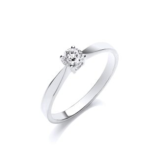 9ct White Gold Elegant 0.25ct Diamond Engagement Ring-0