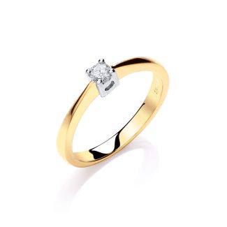 9ct Yellow Gold and Dazzle 0.15ct Diamond Engagement Ring-0