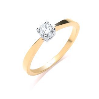 9ct Yellow Gold with 0.25ct Diamond Engagement Ring-0