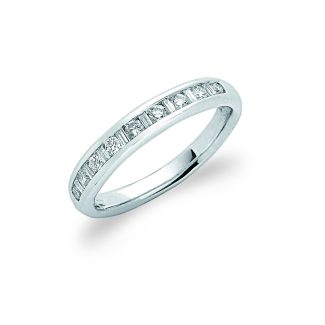 18ct White Gold Brilliant Cut 0.33ct Baguette Diamond Eternity Ring-0