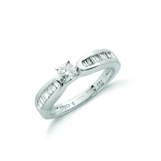 18ct White Gold 0.43ct H-VS Diamond Set Engagement Ring-0