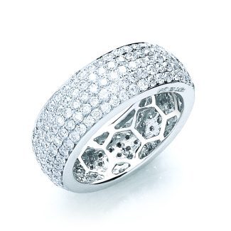 18ct White Gold Pave Set 2.40ct Diamond Full Eternity Ring-0