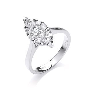 18ct White Gold Briliant Cut 0.75ct Diamond Dress Ring-0
