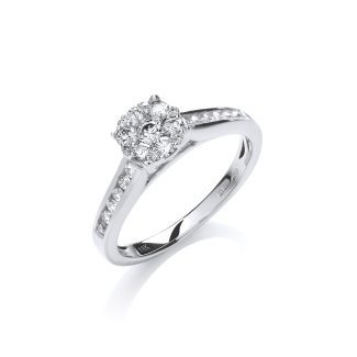 18ct White Gold 0.50ct Brilliant Cut Diamond Dress Ring-0