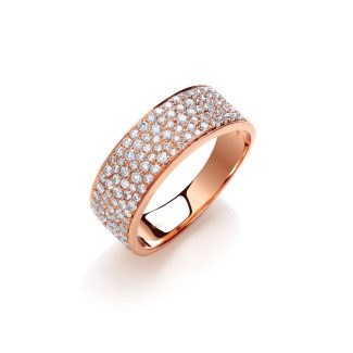 18ct Rose Gold Band with Pave Set 0.60ct Diamond Eternity Ring-0