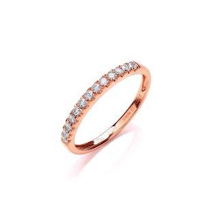 18ct Rose Gold Brilliant Cut 0.20ctw Diamond Half Eternity Ring-0
