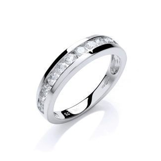 9ct White Gold Classic 0.75ct Diamond Eternity Ring-0