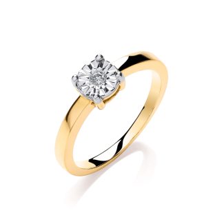 9ct Yellow Gold Gorgeous 0.05ct Diamond Solitaire Engagement Ring-0