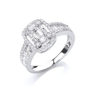 18ct White Gold 1.00ct G-VS Diamond Stone Dress Ring-0