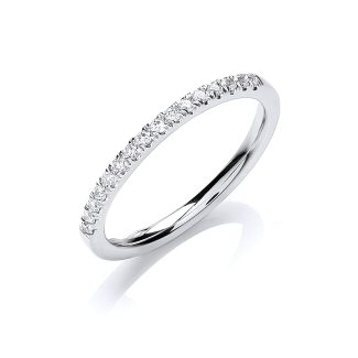 18ct White Gold Half Eternity 0.15ct Diamond Engagement Ring-0
