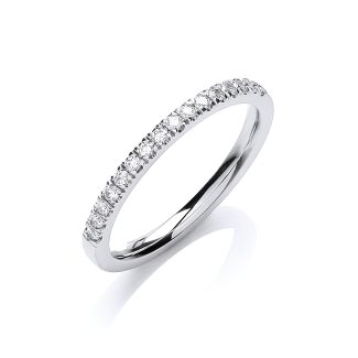 18ct White Gold Half Eternity 0.20ct Diamond Engagement Ring-0