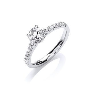 18ct White Gold 0.90ctw Certified Diamond Engagement Ring-0