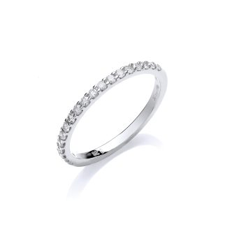 9ct White Gold 0.27ct Brilliant Cut Diamond Half Eternity Ring-0