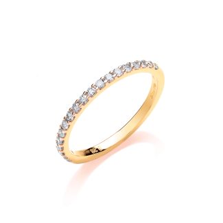 9ct Yellow Gold 0.27ct Brilliant Cut Diamond Half Eternity Ring-0