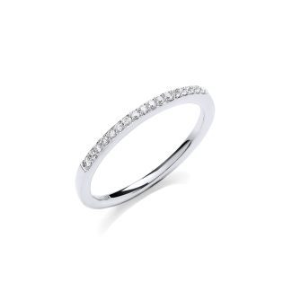 9ct White Gold Fine 0.10ct Diamond Eternity Ring-0