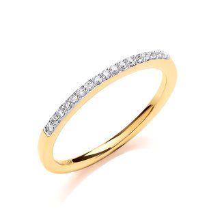 9ct Yellow Gold with 0.10ct Diamond Stones Eternity Ring-0