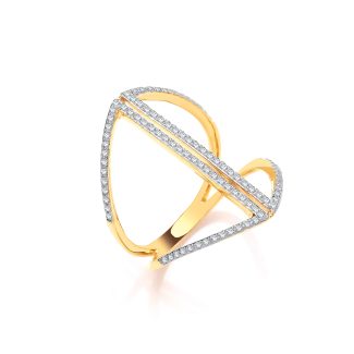 9ct Yellow Gold with Brilliant Cut 0.20ct Diamond Dress Ring-0