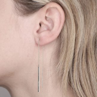 9ct Yellow Gold Chain Drop Threader Earrings 2mm-17995