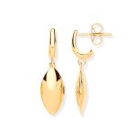 9ct Yellow Gold Marquise Shape Design Drop Earrings-0
