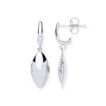 9ct White Gold Marquise Shape Design Drop Earrings-0