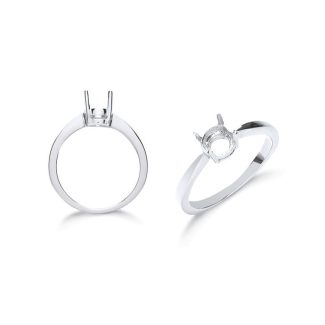 18ct White Gold Ring Mount for 0.75ct Diamond Stone-0