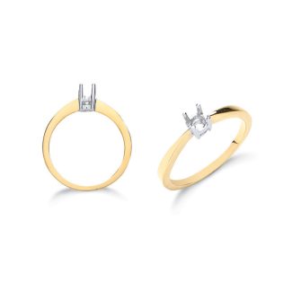 18ct Yellow Gold Ring Mounts for 0.20ct- 0.25ct Diamond Centre Stone-0